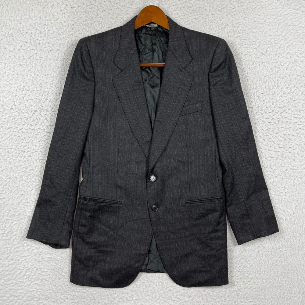Ermenegildo Zegna Blazer Mens 36L Grey Wool Pinstripe Italian Luxury Business